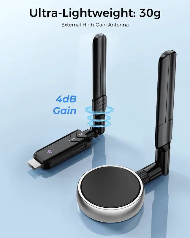 Alt view image 2 of 5 - Wireless HDMI Transmitter and Receiver,1312FT/400m 4K Decode1080P Output Plug&Play 2.4G/5.8G Portable HDMI Wireless for Streaming Video and Audio to Monitor from Laptop/PC/TV Box/Project