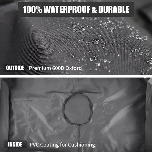 Alt view image 4 of 5 - 3-Side Zippered Box-Shaped Outdoor TV Cover 30 to 32 Inch Waterproof, 600D Heavy Duty Oxford Weatherproof TV Enclosure Protector, Waterproof Double Zipper Front Flap for Outside Flat Screen 30-32in TV