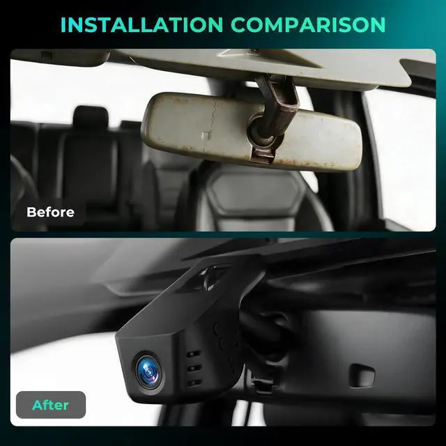 Alt view image 2 of 5 - Inefala 4K Dash Cam for Ford F150 & F250 2021-2025 Limited XLT XL Raptor Lariat Platinum King Ranch Tremor, OEM Look, Loop Recording, 2160P UHD Video, Parking Mode, WiFi & APP, 64GB Card