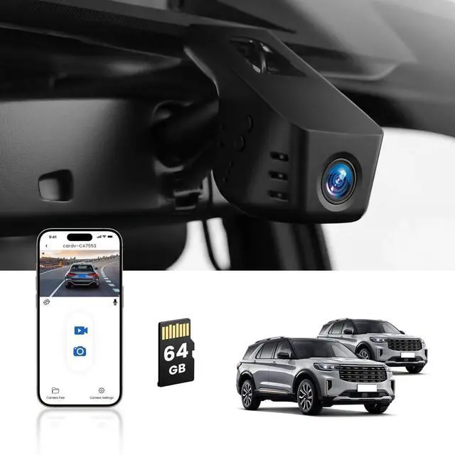 Main image of Inefala 4K Dash Cam for Ford F150 & F250 2021-2025 Limited XLT XL Raptor Lariat Platinum King Ranch Tremor, OEM Look, Loop Recording, 2160P UHD Video, Parking Mode, WiFi & APP, 64GB Card
