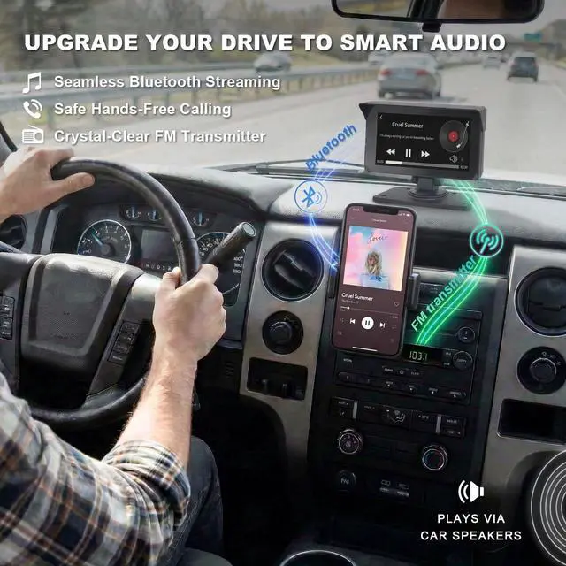 Alt view image 2 of 3 - VSYSTO T5 3-Channel Truck Dash Cam System with 5" Touch Screen, 1080P Front & Side Blind Spot Cameras, 5G WiFi GPS Bluetooth & FM Audio, IP67 Waterproof IR Night Vision, 12V/24V for RVs & Trailers