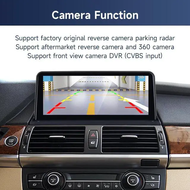 Alt view image 4 of 5 - RicoRich 10.25 inch Ultra Thin Screen Radio for BMW X5 X6 E70 E71 (2007-2010) CCC System Wireless Android Auto & CarPlay MirrorLink Linux System Bluetooth Retains iDrive Controls