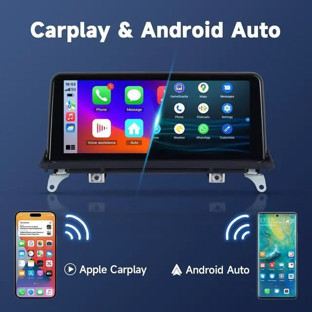 Alt view image 3 of 5 - RicoRich 10.25 inch Ultra Thin Screen Radio for BMW X5 X6 E70 E71 (2007-2010) CCC System Wireless Android Auto & CarPlay MirrorLink Linux System Bluetooth Retains iDrive Controls