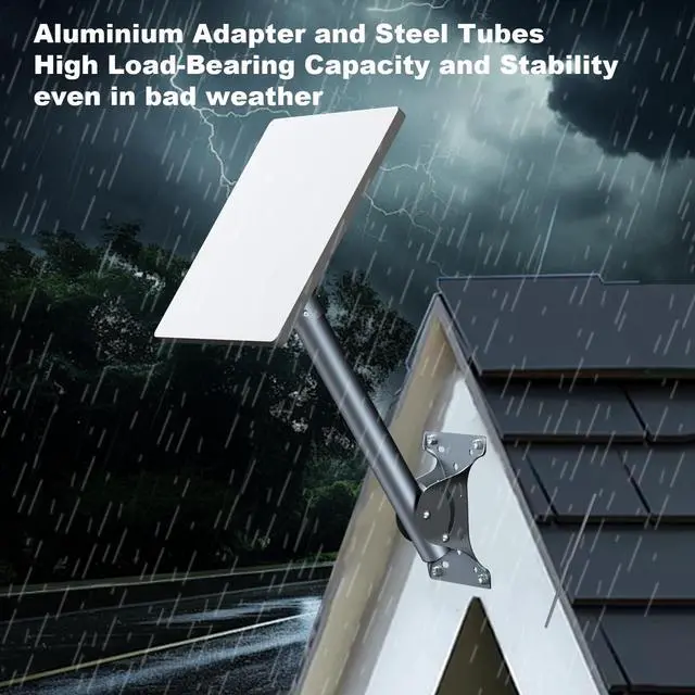 Alt view image 2 of 5 - for Starlink Gen 3 Roof Mount, Metal Alloy Starlink Standard V3 Mounting Kit with Starlink Gen 3 Pipe Adapter, Angle Adjustable (Straight)
