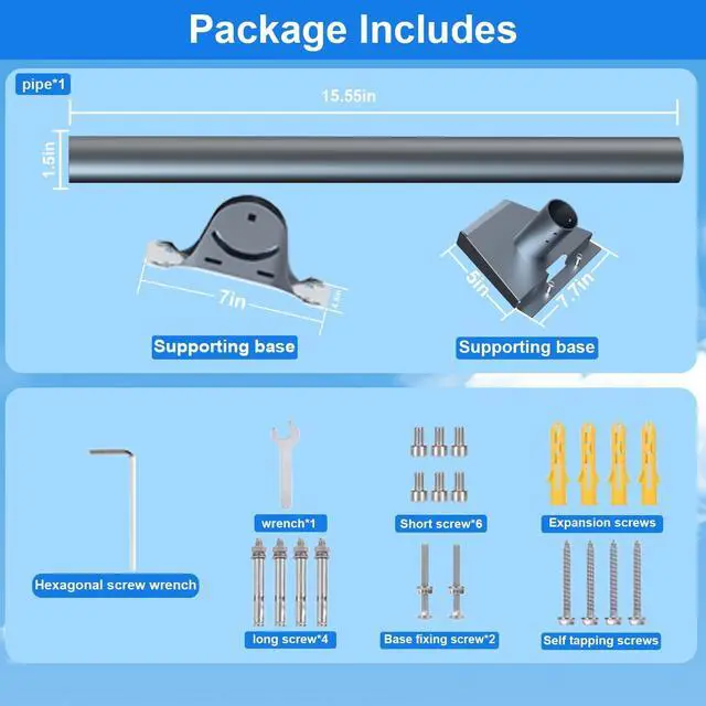 Alt view image 5 of 5 - for Starlink Gen 3 Roof Mount, Metal Alloy Starlink Standard V3 Mounting Kit with Starlink Gen 3 Pipe Adapter, Angle Adjustable (Straight)