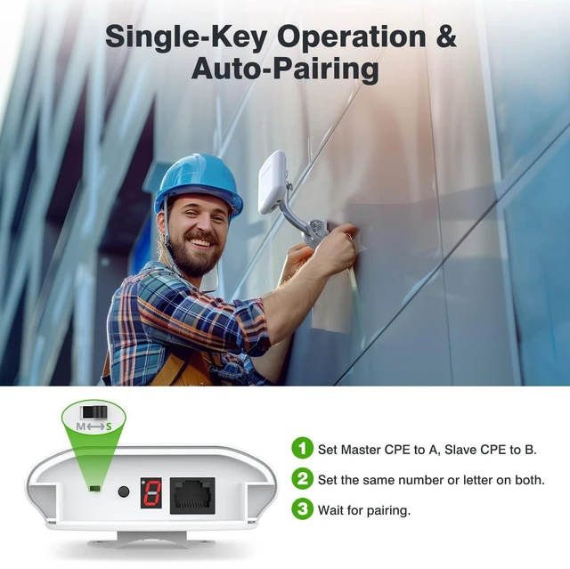 Alt view image 3 of 5 - AdaLov CPE467 1.5KM Outdoor Wireless Ethernet Bridge 5.8GHz PtP