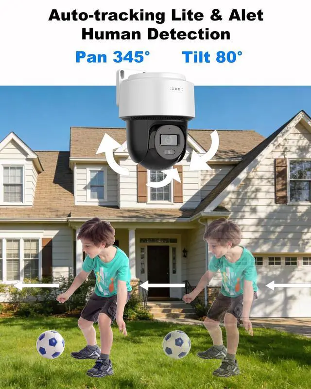 Alt view image 2 of 5 - VisiSecure DS-2DE2C400MWG-E 4MP Hik PoE PT Security Camera Outdoor, with Human Detection 345 pan and 80 tilt, Auto-Tracking Lite, IP66 Weatherproof, 2.8MM Lens H.265+,SD Card Slot(Up to 512 GB)