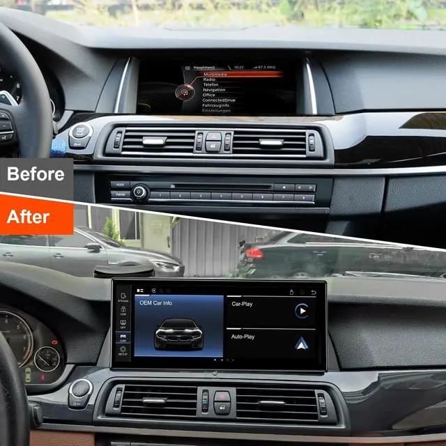 Alt view image 2 of 5 - PEMP 12.3 Inch Ultra-Thin Linux Screen for BMW 2013-2017 5 Series F10 F11 NBT, Support iOS 26 CarPlay Retrofit Android Auto Mirror Link Car Radio Bluetooth Video Player