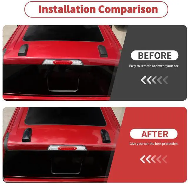 Alt view image 2 of 5 - Linskip Antenna Base Cover Compatible with Ford F150 2021 2022 2023 2024, Roof Antenna Trim Cover for F150 Exterior Accessories 1Pair(Black)