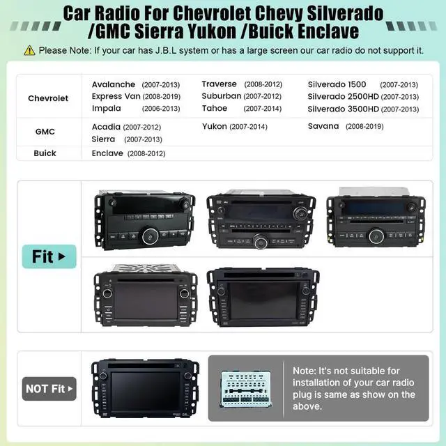 Alt view image 2 of 5 - Leadfan 8 Core Radio for GMC Yukon Chevrolet Chevy Silverado 2007-2013 Tahoe Sierra with Wireless Carplay Android Auto, 10.1" Touch Screen GPS Navigation Bluetooth Rear Camera FM Mirrorlink SWC