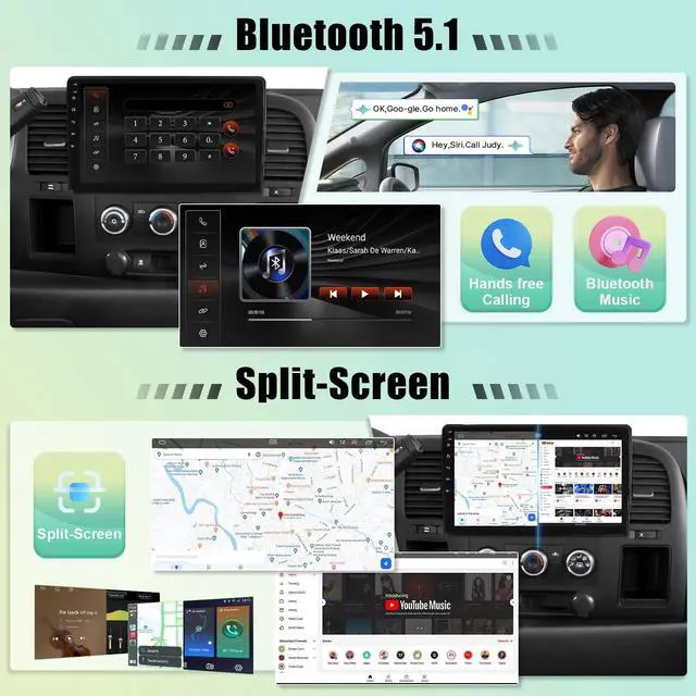 Alt view image 4 of 5 - Leadfan 8 Core Radio for GMC Yukon Chevrolet Chevy Silverado 2007-2013 Tahoe Sierra with Wireless Carplay Android Auto, 10.1" Touch Screen GPS Navigation Bluetooth Rear Camera FM Mirrorlink SWC