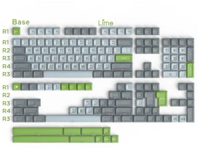 Main image of 172 Keys PBT Keycaps, SA Profile Custom Keycaps, Double Shot Retro Green Key caps Set for MX Switches Mechanical Keyboard(Lime)