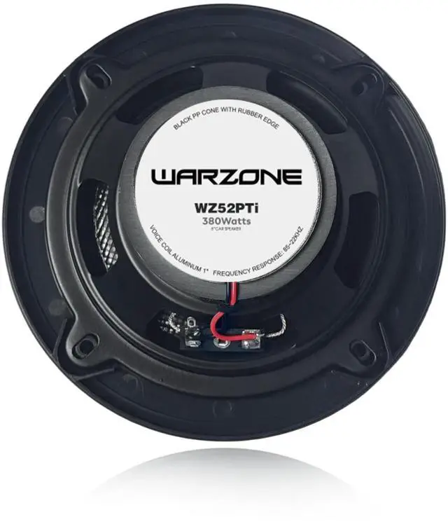 Alt view image 4 of 5 - Warzone 2X WZ52PTi 5-Inch Super Coaxial Speaker Pair, 4 Ohm, 380W Max, 100W RMS, 90dB Sensitivity, Ferrite Woofer & PEI Dome Tweeter for Pro Car Audio
