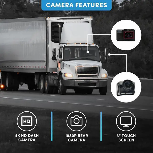 Alt view image 2 of 5 - FalconEye Electronics Dual Pinnacle Pro 4K Dash Cam with GPS (Dash Cam + 256GB)