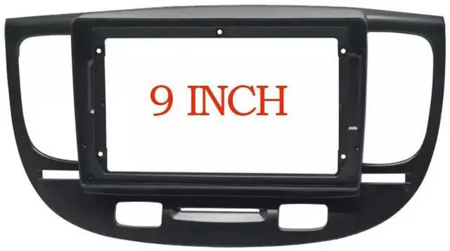 Alt view image 4 of 5 - Fits for Kia Rio 2 2005-2011 Car Radio Stereo Fascia Panel Frame Double DIN 9 inch Dash Installation Mounting Kit Black