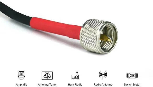 Alt view image 4 of 5 - Extreme Consumer Products ECP Cable Experts RG-8X Coax Cable - 1.5 FT PL259 M/M Connectors - Heavy Duty Indoor/Outdoor Weatherproof Jumper Cables - CB, Ham Radio, Short Wave Radio - HF, VHF, UHF
