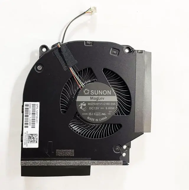 Alt view image 5 of 5 - Fleshy Leaf Replacement CPU+GPU Cooling Fan for HP Victus 9 16-R TPN-C169 Laptop N44738-001 JPR60 JPP67 JPR68 JPP61 MG75091V1-C190-S9A MG75091V1-C180-S9A DC12V 9.60W