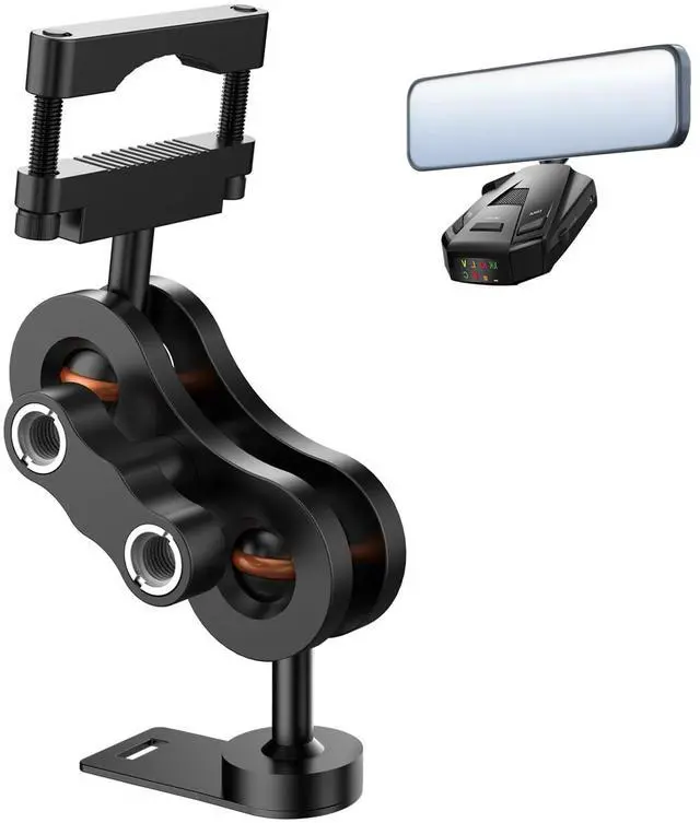 Main image of xsaaczm Radar Detector Mount Rearview Mirror Bracket,Car Truck Mirror Radar Mount Bracket,Aluminum Rearview Mirror Rod Mount (for Cobra Radar Detector)