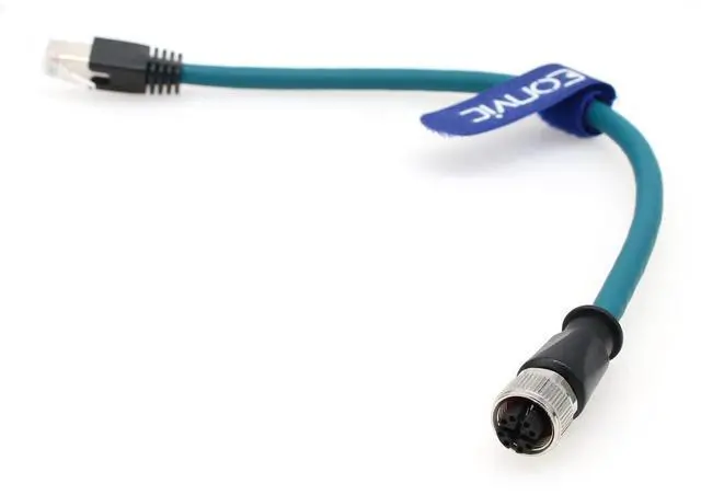Main image of Eonvic M12 X Code 8 Pin Female to RJ45 Cat-7e High Flex Ethernet Cable for Cognex Industrial Camera (30CM)