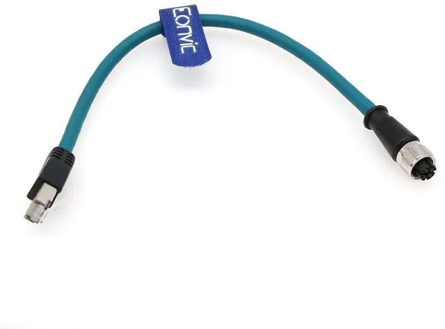Alt view image 3 of 4 - Eonvic M12 X Code 8 Pin Female to RJ45 Cat-7e High Flex Ethernet Cable for Cognex Industrial Camera (30CM)