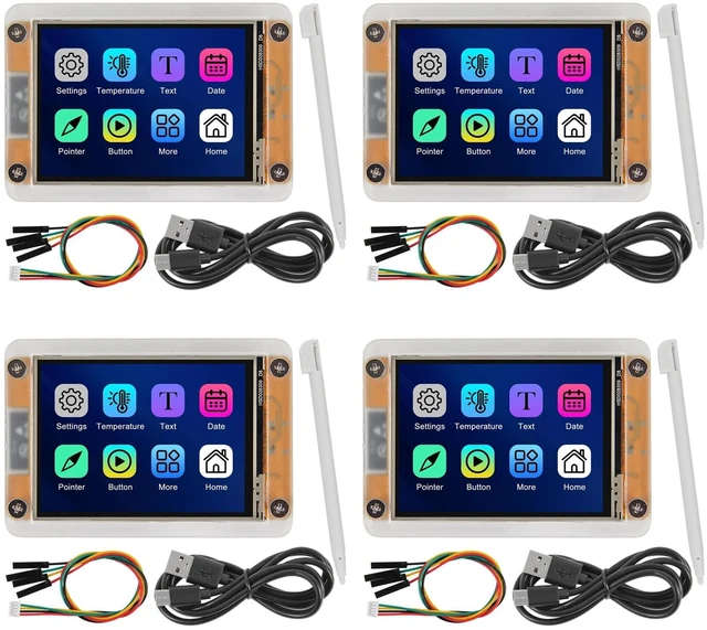 Main image of ESP32 Touchscreen 2.8inch TFT LCD Display ESP-WROOM-32 ILI9341 Resistive Touch Module ESP32-2432S028R Bluetooth WiFi Dual Core Development Board 240 * 320 for Arduino (4pcs with Acrylic Case)