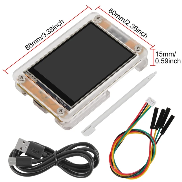 Alt view image 3 of 5 - ESP32 Touchscreen 2.8inch TFT LCD Display ESP-WROOM-32 ILI9341 Resistive Touch Module ESP32-2432S028R Bluetooth WiFi Dual Core Development Board 240 * 320 for Arduino (4pcs with Acrylic Case)