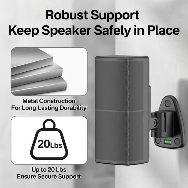 Alt view image 4 of 5 - ComVome Tilt & Swivel Speaker Mount for Bose Speaker Wall Mount - Metal Speaker Bracket for Bose WB-50 Series II Cube Surround Speaker/Lifestyle/SoundTouch/Acoustimass/CineMate, 2 Pack