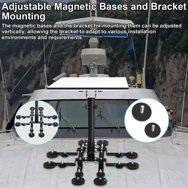 Alt view image 4 of 5 - Fits for Star-Link Gen 3 Heavy Duty Pivot Magnetic Roof Mount, Up to 493 lbs of Suction Power, Star-Link Internet Satellite Mounting Kit, Compatible with Star-Link Standard Gen3(V3)/4/4X Dish