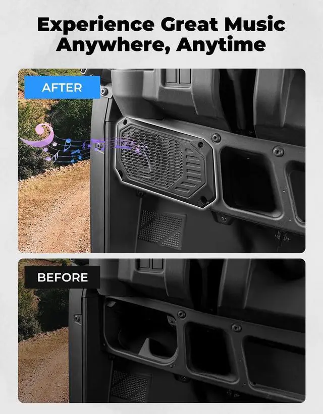 Alt view image 3 of 5 - KEMIMOTO Under Dash Speaker Pods Compatible with Polaris Ranger XP 1000 2018-2024, Ranger 1000/Crew 2020-2024 Under Dashboard Speaker Enclosures Pods Holder Accessories (2PCS, Support 5" Speakers)