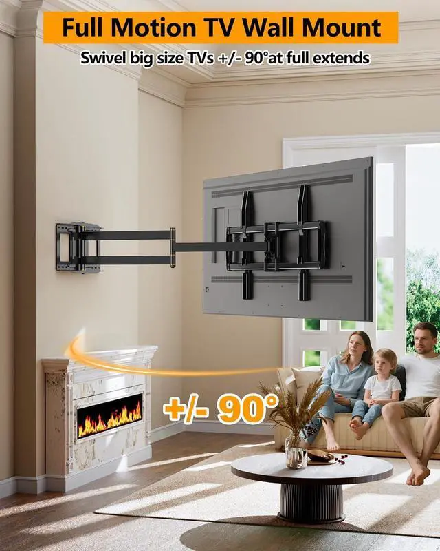 Alt view image 5 of 5 - FORGING MOUNT 43110 inch Long Arm Full Motion TV Wall Mount Holds 176 lbs, VESA 900x600mm, 42.8 Long Extension for Screen Centered on Living Room,Heavy Duty TV Mount, Tilt, Fits 12/16/24 Studs,