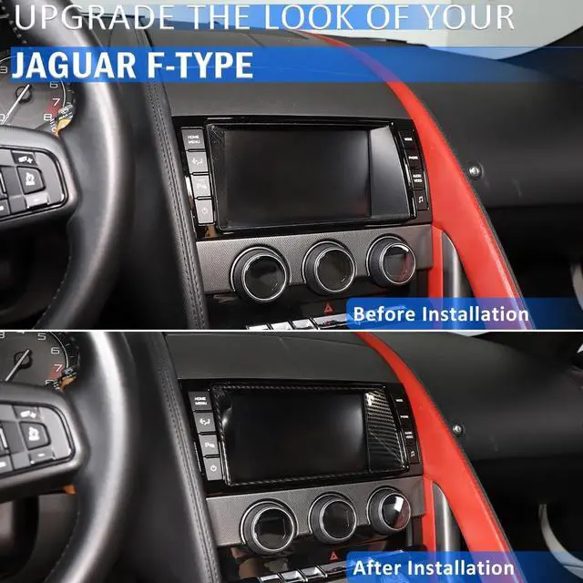 Alt view image 2 of 5 - Car Dashboard GPS Navigation Panel Frame For Jaguar F-Type 2013-2024 Central Navigation Screen Panel TrimMultimedia Control Screen Frame Decoration Cover (Navigation Screen Inner Frame, Carbon Fiber)