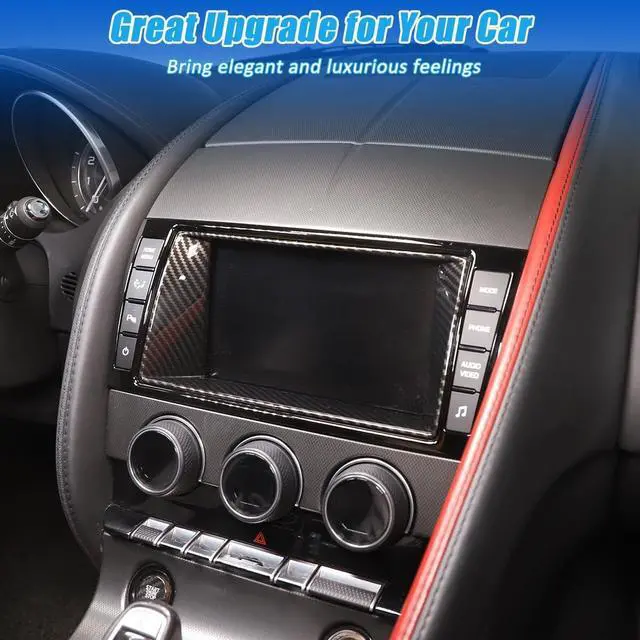 Alt view image 4 of 5 - Car Dashboard GPS Navigation Panel Frame For Jaguar F-Type 2013-2024 Central Navigation Screen Panel TrimMultimedia Control Screen Frame Decoration Cover (Navigation Screen Inner Frame, Carbon Fiber)