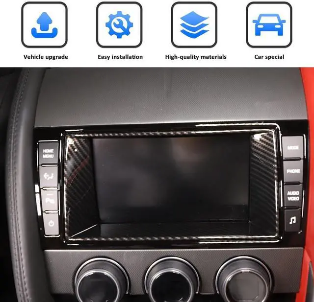 Alt view image 5 of 5 - Car Dashboard GPS Navigation Panel Frame For Jaguar F-Type 2013-2024 Central Navigation Screen Panel TrimMultimedia Control Screen Frame Decoration Cover (Navigation Screen Inner Frame, Carbon Fiber)