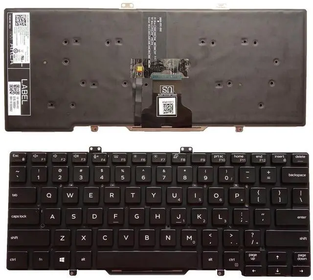 Main image of Siakoocty Laptop Replacement US Layout Keyboard for Latitude E7400 7400 0RDV0V RDV0V Without Frame,No TrackPoint,Backlit Black