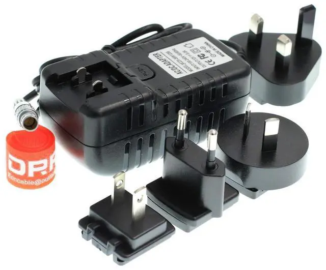 Main image of DRRI Teradek Smallhd Palalinx Arri Vaxis 0B 2 Pin Power Supply Adapter with Universal AC US UK EU AU Plug