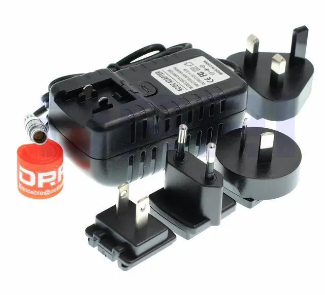 Alt view image 5 of 5 - DRRI Teradek Smallhd Palalinx Arri Vaxis 0B 2 Pin Power Supply Adapter with Universal AC US UK EU AU Plug