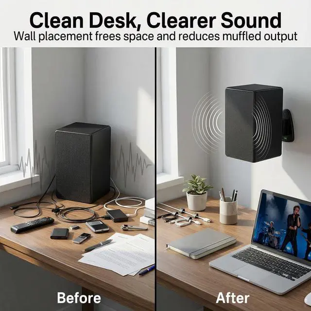 Alt view image 5 of 5 - Speaker Wall Bracket for Samsung SWA-9250S/9500S/9200S/9100S/9000S/8500S Wireless Rear Speaker kit - Adjustable Tilt & Swivel for Samsung Rear Speaker MountHeavy Duty Metal Bracket