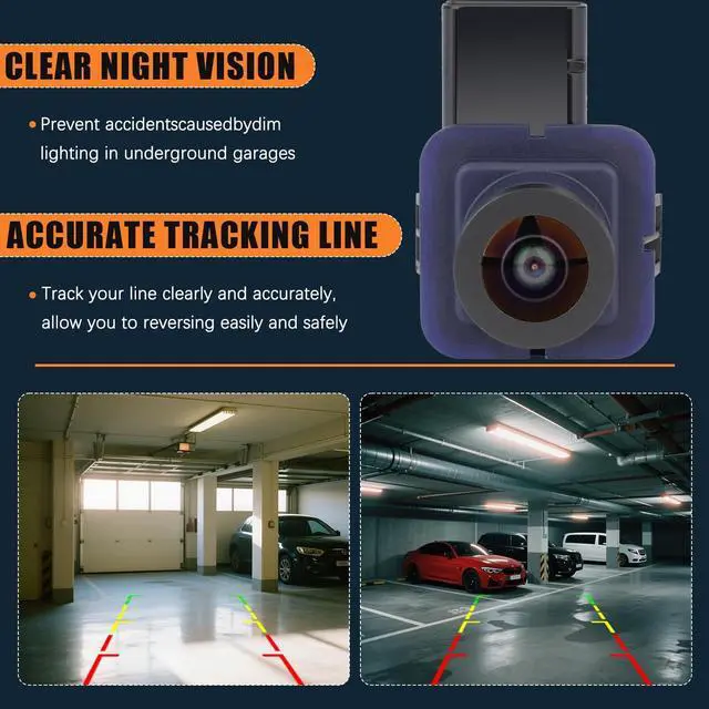 Alt view image 3 of 5 - Arokzn DV4T-19G490-AB Rear View Backup Camera Compatible with Ford Escape 2013-2017/Ford Kuga 2013-2017 Park Assist Camera Replaces # EV4T-19G490-CA, EV4T19G490CA, DV4T19G490AB