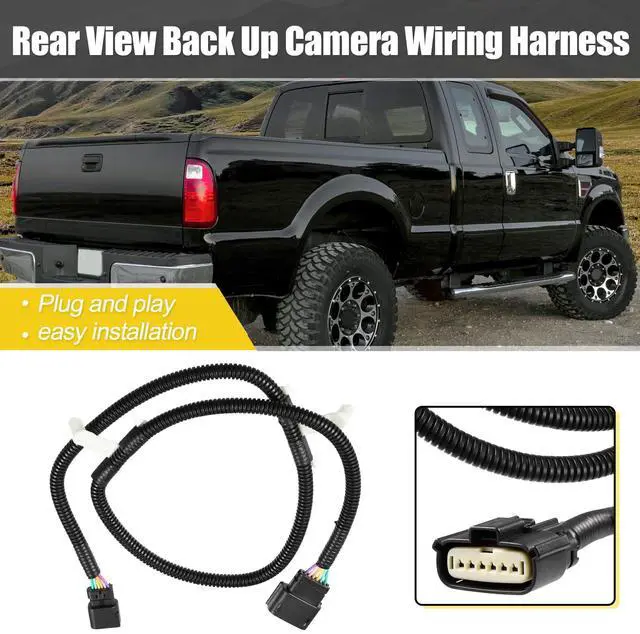 Alt view image 2 of 5 - X AUTOHAUX for Ford Super Duty 2013-2016 FC3Z14A412A Tailgate Backup Camera Wiring Harness Replace DC3Z-14A412-A FC3Z-14A412-A Reverse Rear View Camera Wire Harness