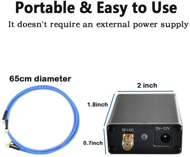 Alt view image 4 of 5 - Portable Active Loop Antenna, GOOZEEZOO HFDY Shortwave Antenna 50KHz-500MHz HF AM FM VHF UHF Magnetic Loop Receiving for Ham Radio (with Improved Amplifier)