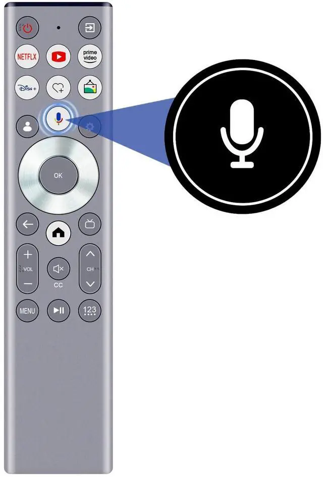 Alt view image 2 of 5 - ERF6G80H Replace Voice Remote Control Compatible with Hisense QLED 4K S7 S7N CanvasTV Series Dolby Vision HDR Google Smart TV 55S7N 65S7N 75S7N 85S7N 55S75N 65S75N 75S75N 85S75N