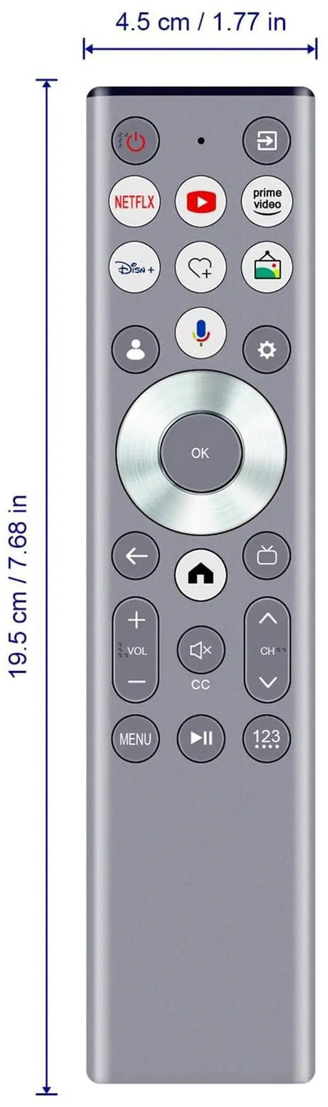 Alt view image 4 of 5 - ERF6G80H Replace Voice Remote Control Compatible with Hisense QLED 4K S7 S7N CanvasTV Series Dolby Vision HDR Google Smart TV 55S7N 65S7N 75S7N 85S7N 55S75N 65S75N 75S75N 85S75N