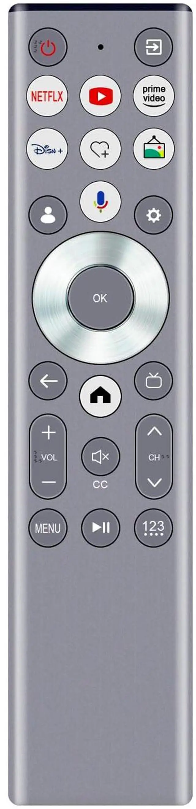 Alt view image 5 of 5 - ERF6G80H Replace Voice Remote Control Compatible with Hisense QLED 4K S7 S7N CanvasTV Series Dolby Vision HDR Google Smart TV 55S7N 65S7N 75S7N 85S7N 55S75N 65S75N 75S75N 85S75N