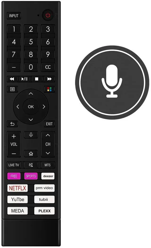 Alt view image 2 of 4 - ERF3X80H Replacement Voice Remote Suits for Hisense 4K UHD VIDAA Smart TV 55A7GV 65A7GV 50A7GV 55H77G 65A6GV 55A6GV 50A6GV 43A6GV 65H77G 50H77G 43H77G 65A6GV 43A7GV