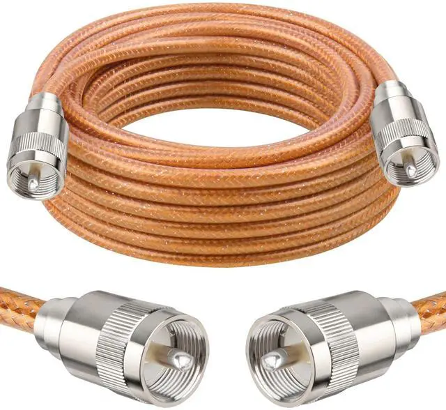 Main image of XRDS -RF 25FT RG8X Coaxial Cable with UHF Male PL259 Connectors, Solid Copper Core, Braided Shield, CB Cable for Ham Radio, HF Radio, and Communication Devices