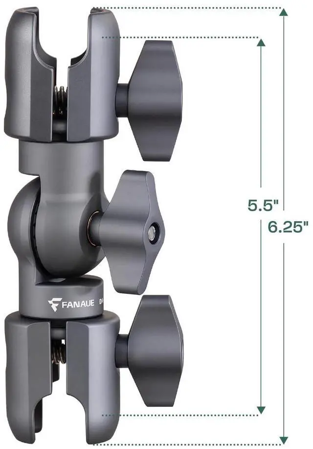 Alt view image 3 of 5 - FANAUE Double Socket Arm - Full Length 6.25" Compatible with B Size 1" Ball Components