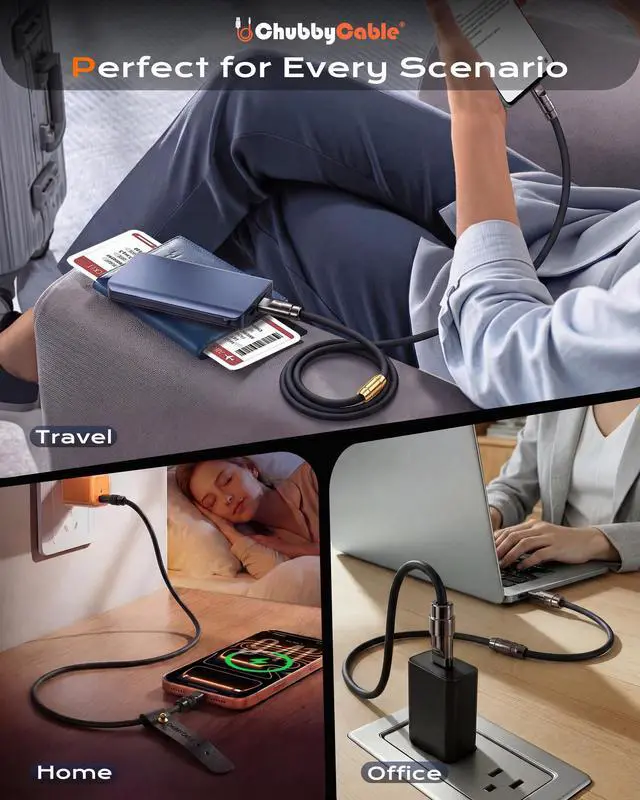 Alt view image 4 of 5 - chubbycable Black Chubby Black Samurai Edition 240W USB C Cable Fast Charging Cable Durable Silicone Charger Cord Compatible with iPhone 17-15 Series iPad MacBook Airpods, Type C to Type C, 8.5FT