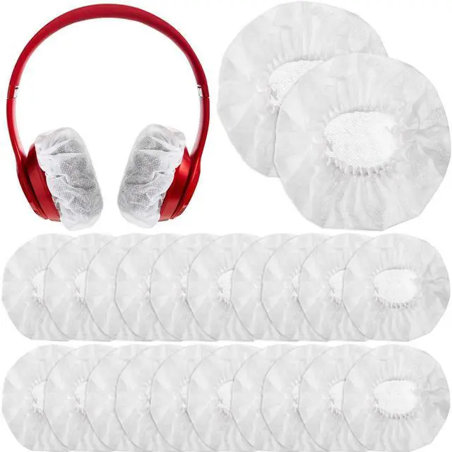 Main image of 400 Pieces Headphone Covers Disposable Ear Earpads Sanitary Non-Woven Headset Cover Sweatproof Stretch Earphone Earcup Protector (White 11cm)