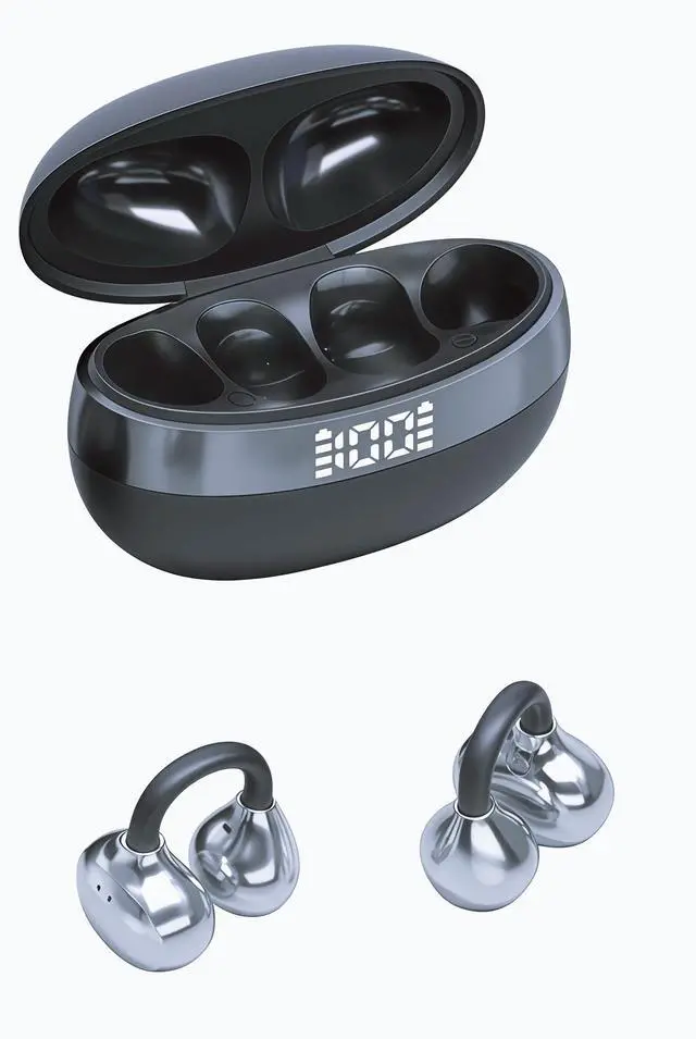 Main image of SHBQRSEar Clip Type Wireless Earphones, AI Intelligent Translation, Bluetooth Earphones, Noise Cancelling Earphones (Black)