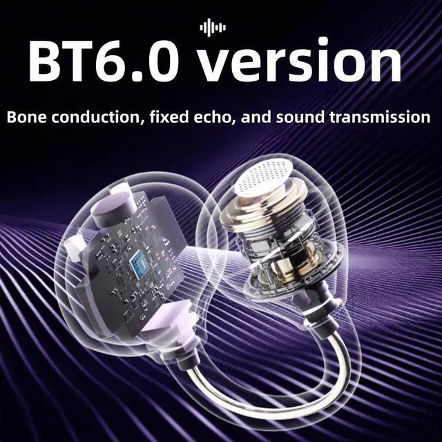 Alt view image 5 of 5 - SHBQRSEar Clip Type Wireless Earphones, AI Intelligent Translation, Bluetooth Earphones, Noise Cancelling Earphones (Black)